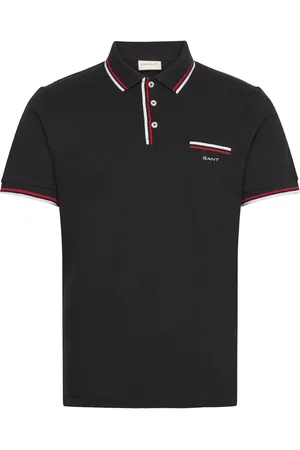 GANT 2-Col Tipping Ss Pique Polo Tops Polos Short-sleeved Black