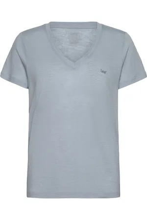 Lee V Neck Tee Tops T-shirts & Tops Short-sleeved Blue