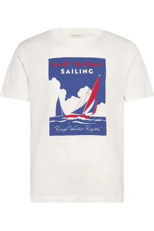 GANT Graphic Ss T-Shirt Tops T-shirts Short-sleeved White