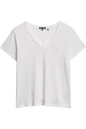 Superdry Studios Slub Emb Vee Tee Tops T-shirts & Tops Short-sleeved White