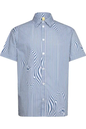 Brixtol Callum Designers Shirts Short-sleeved Shirts Blue