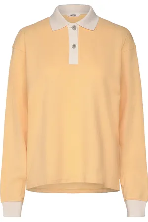 Monki Long Sleeve Rugby Polo Top Tops T-shirts & Tops Polos Yellow