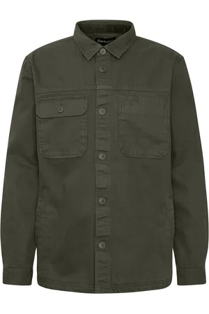 Barbour Lingfield Ovsh Tops Overshirts Khaki Green