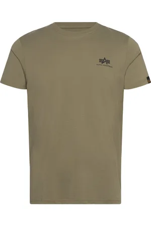 Alpha Industries Backprint T Tops T-shirts Short-sleeved Khaki Green