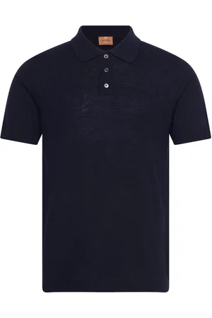 MOS MOSH Gallery Mmgadam Soft Ss Polo Tops Knitwear Short Sleeve Knitted Polos Navy
