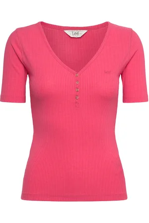 Lee Ss Henley Tops T-shirts & Tops Short-sleeved Pink