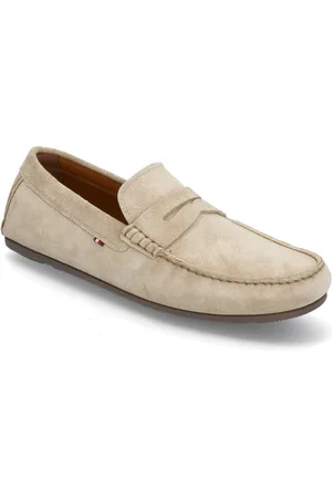Tommy Hilfiger Casual Hilfiger Suede Driver Loaferit Matalat Kengät Cream