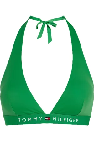 Tommy Hilfiger Halter Rp Swimwear Bikinis Bikini Tops Triangle Bikinitops Green