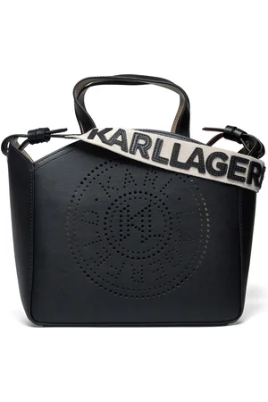 Karl Lagerfeld K/Circle Sm Tote Perforated Designers Small Shoulder Bags-crossbody Bags Black