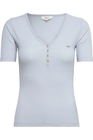Lee Ss Henley Tops T-shirts & Tops Short-sleeved Blue