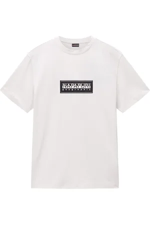 Napapijri Box Logo Short Sleeve T-Shirt Tops T-shirts Short-sleeved White