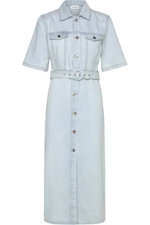 By Malina Eudora Denim Midi Dress Designers Knee-length & Midi Blue