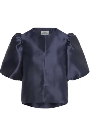 By Malina Cleo Blouse Designers Blouses Short-sleeved Navy