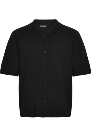J Lindeberg Sal Knitted Boucle Shirt Tops Knitwear Short Sleeve Knitted Polos Black