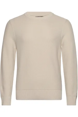 J Lindeberg Arthur Knit Org Cotton Designers Knitwear Round Necks Cream