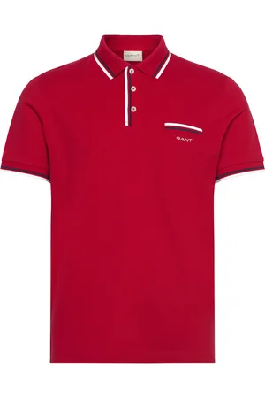 GANT 2-Col Tipping Ss Pique Polo Tops Polos Short-sleeved Red