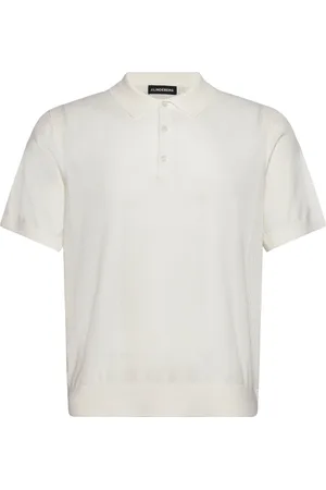 J Lindeberg Reymond Solid Stripe Polo Tops Knitwear Short Sleeve Knitted Polos White