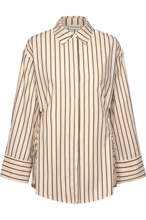 By Malina Eline Cut Out Shirt Designers Shirts Long-sleeved Beige