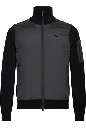 J Lindeberg Beck Knitted Hybrid Jacket Outerwear Jackets Hybrid Jackets Black