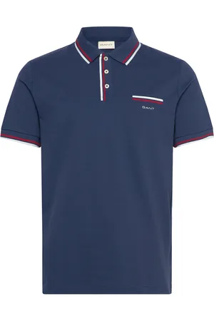 GANT 2-Col Tipping Ss Pique Polo Tops Polos Short-sleeved Navy