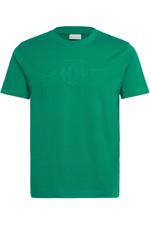 GANT Reg Tonal Shield Ss T-Shirt Tops T-shirts Short-sleeved Green