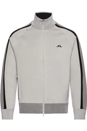 J Lindeberg Max Tech Knit Track Jacket Tops Sweat-shirts & Hoodies Sweat-shirts Cream