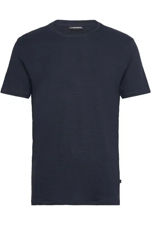 J Lindeberg Coma Linen Tee Designers T-shirts Short-sleeved Navy