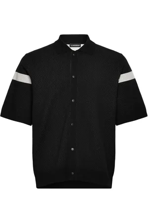 J Lindeberg Rayne Knitted Shirt Tops Knitwear Short Sleeve Knitted Polos Black