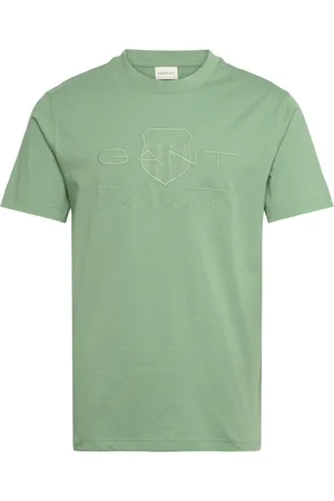 GANT Reg Tonal Shield Ss T-Shirt Tops T-shirts Short-sleeved Green