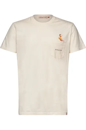Revolution Application T-Shirt Tops T-shirts Short-sleeved Cream