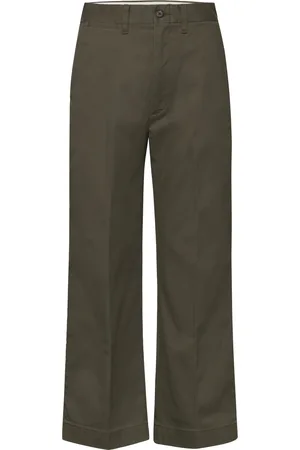 Ralph Lauren Chino Wide-Leg Pant Bottoms Trousers Wide Leg Khaki Green