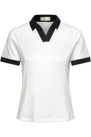 Callaway Ss V-Placket Colorblock Polo Sport Women Sport Clothing Sports Tops & T-shirts Sport Polos White