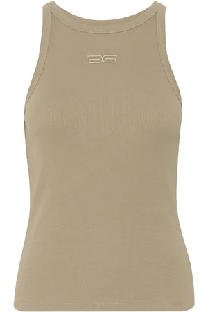 Gestuz Drewgz Sl Logo Tank Tops T-shirts & Tops Sleeveless Beige