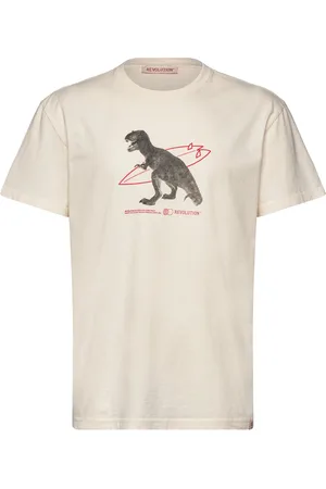 Revolution Printed T-Shirt Tops T-shirts Short-sleeved Cream