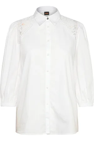 HUGO BOSS C_Brenda Tops Shirts Long-sleeved White