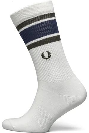 Fred Perry Tennis Tipped Sock Designers Socks Regular Socks White