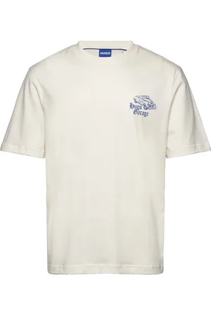 Hugo Blue Natopu Tops T-shirts Short-sleeved Cream