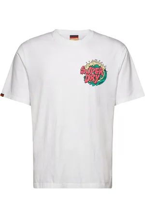 Superdry Outdoor Narrative Loose Tee Tops T-shirts Short-sleeved White