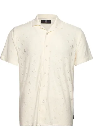 INDICODE Injerry Tops Shirts Short-sleeved Shirts Cream