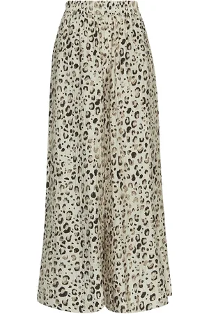 MSCH Mschalyona Vlora Hw Pants Aop Bottoms Trousers Wide Leg Beige