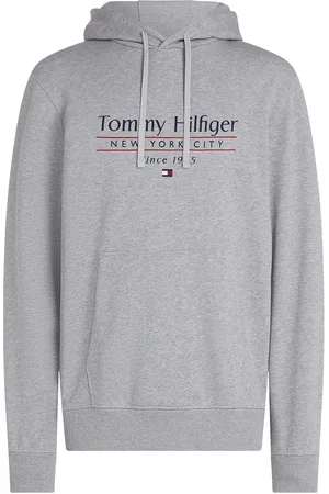 Tommy Hilfiger Hilfiger Center Stack Hoody Tops Sweat-shirts & Hoodies Hoodies Grey