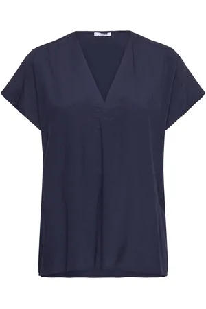 Claire Woman Cwroksana - Blouse Tops Blouses Short-sleeved Navy