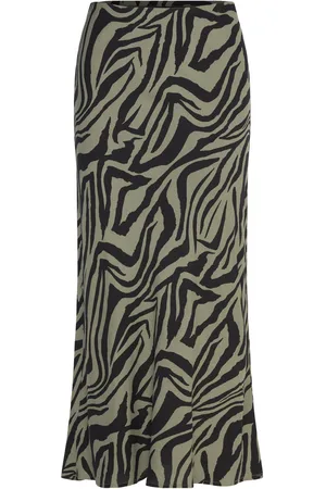 Freequent Fqbine-Skirt Skirts Knee-length & Midi Skirts Khaki Green