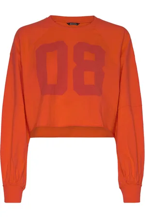 Monki Cropped Long-Sleeved T-Shirt Tops T-shirts & Tops Long-sleeved Orange