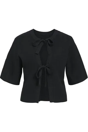 Object Objulla Parvi 2/4 Knit Cardigan Noos Tops Knitwear Cardigans Black