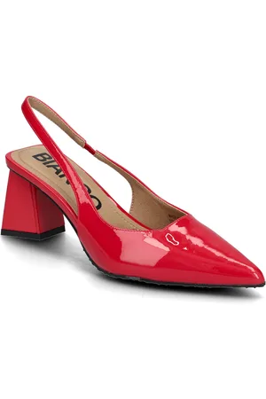 Bianco Biamaralyn Slingback Patent Shoes Heels Pumps Sling Backs Red