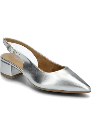 Tamaris Women Sling Shoes Sling Backs Heeled Slingbacks Silver