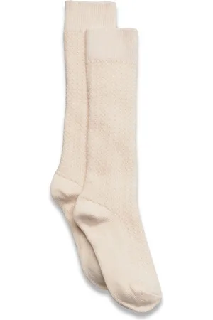 mp Denmark Inger Knee Socks Socks & Tights Socks Cream