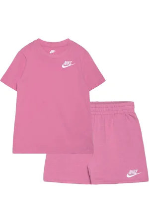 Nike Nkn Club Lbr Knit Short Set Sport Sets With Short-sleeved T-shirt Pink