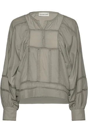 Munthe Finetta Tops Blouses Long-sleeved Khaki Green
